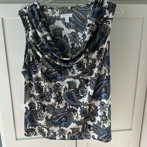 Paisley Cowl neck Sleeveless XL Charter Club Top